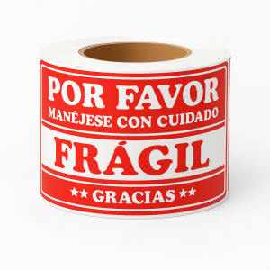 etiquetas frágil adhesivas 102x152mm